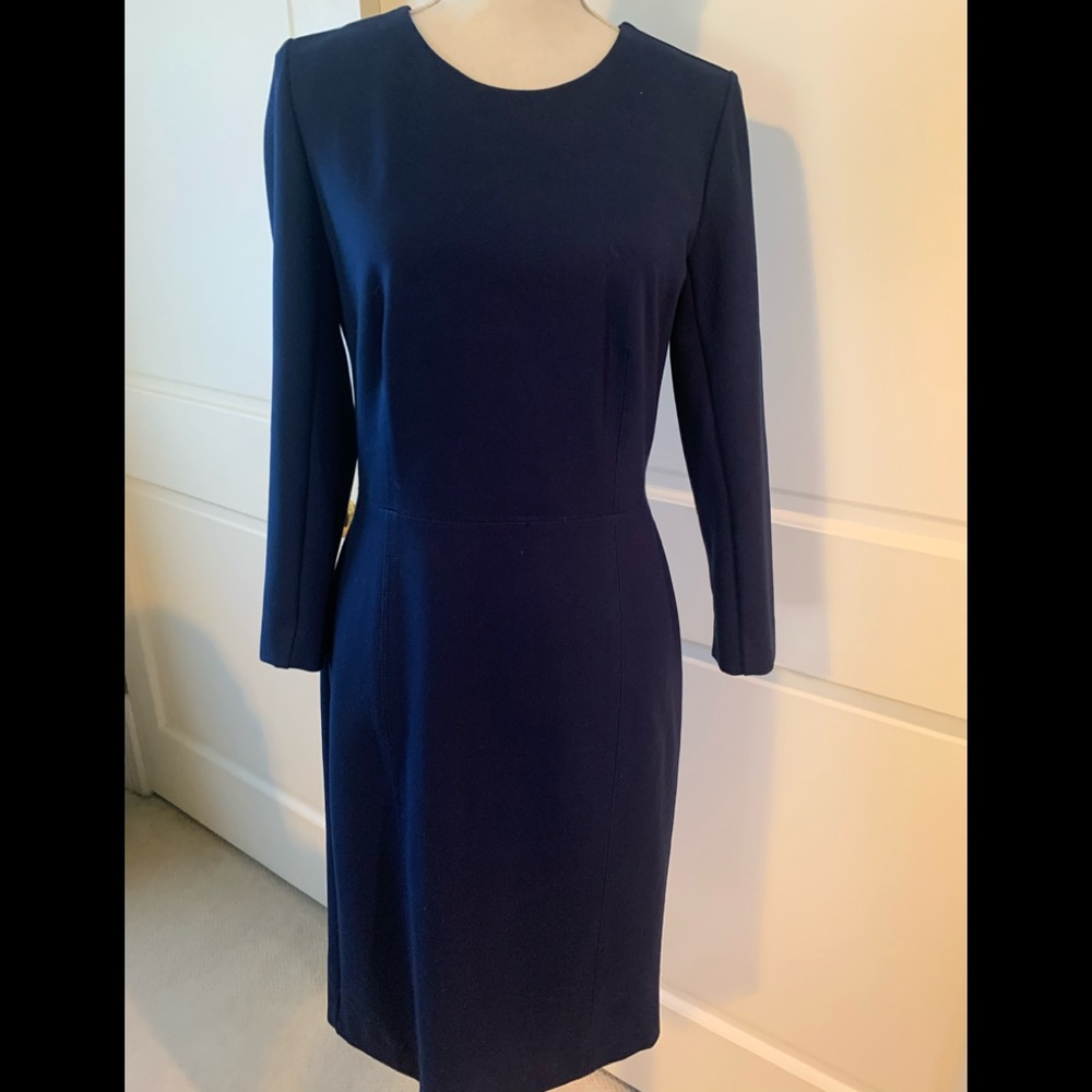 Blue knit jcrew dress w/zipper details on sleeves